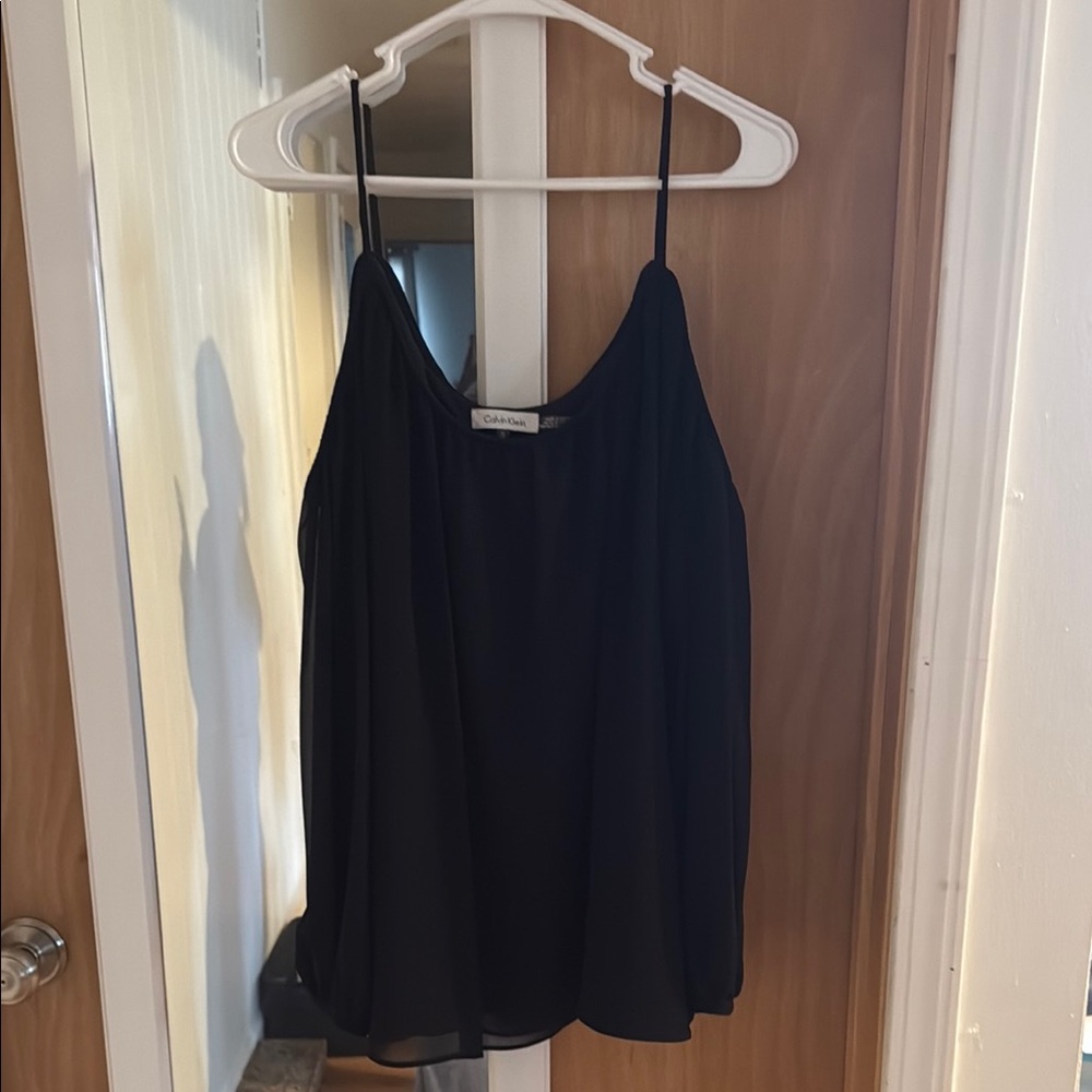 Black Sleeveless Camisole with V-Neckline